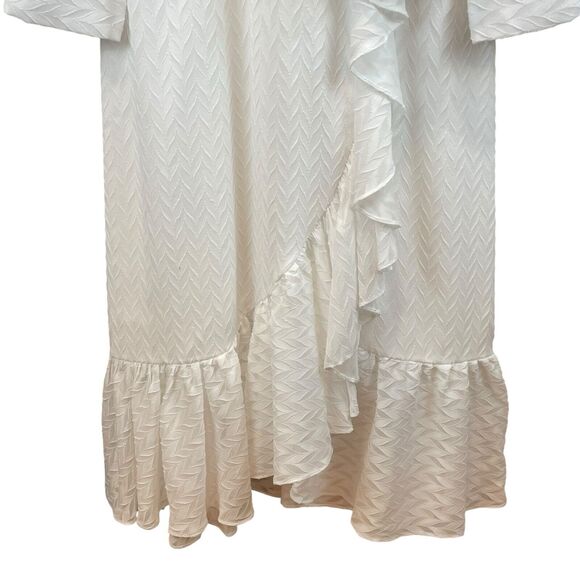 Sachin & Babi White Wrap Maxi Dress Sz 12 Elegant Long Sleeve V Neck Wedding NWT - Picture 6 of 16